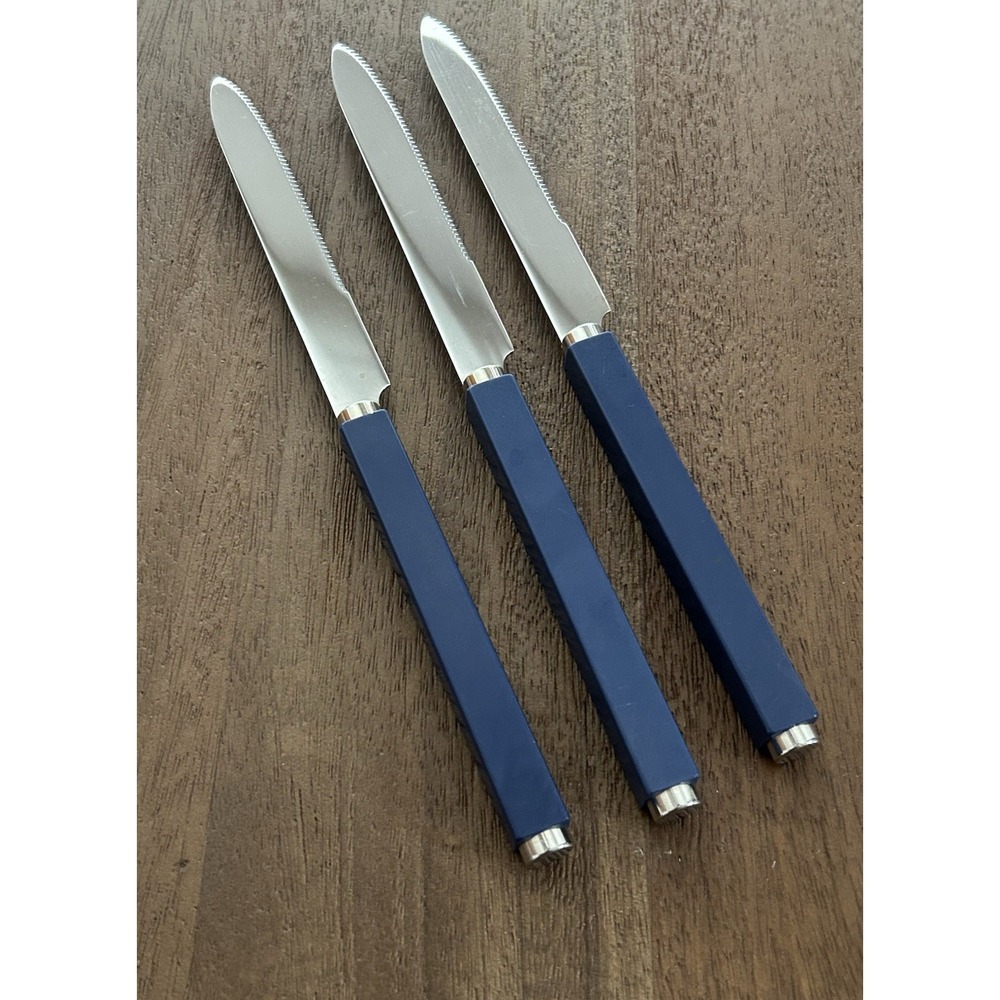 Villeroy & Boch Play Blue Ocean Butter Knives Set Of 3 18/10 Stainless Italy